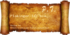 Plakinger Tóbia névjegykártya